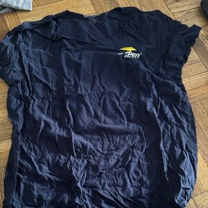 US open 2022 navy cut out neck tshirt with grand slam tennis art on the back